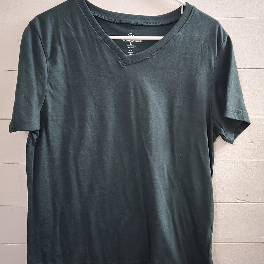 Amazon Essentials Forest Green V-Neck Tee